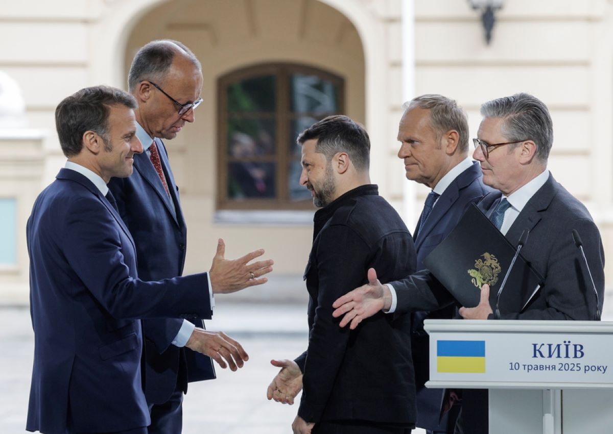 Κιρ Στάρμερ Βολοντίμιρ Ζελένσκι Εμανουέλ Μακρόν Ντόναλντ Τουσκ Φρίντριχ Μερτς