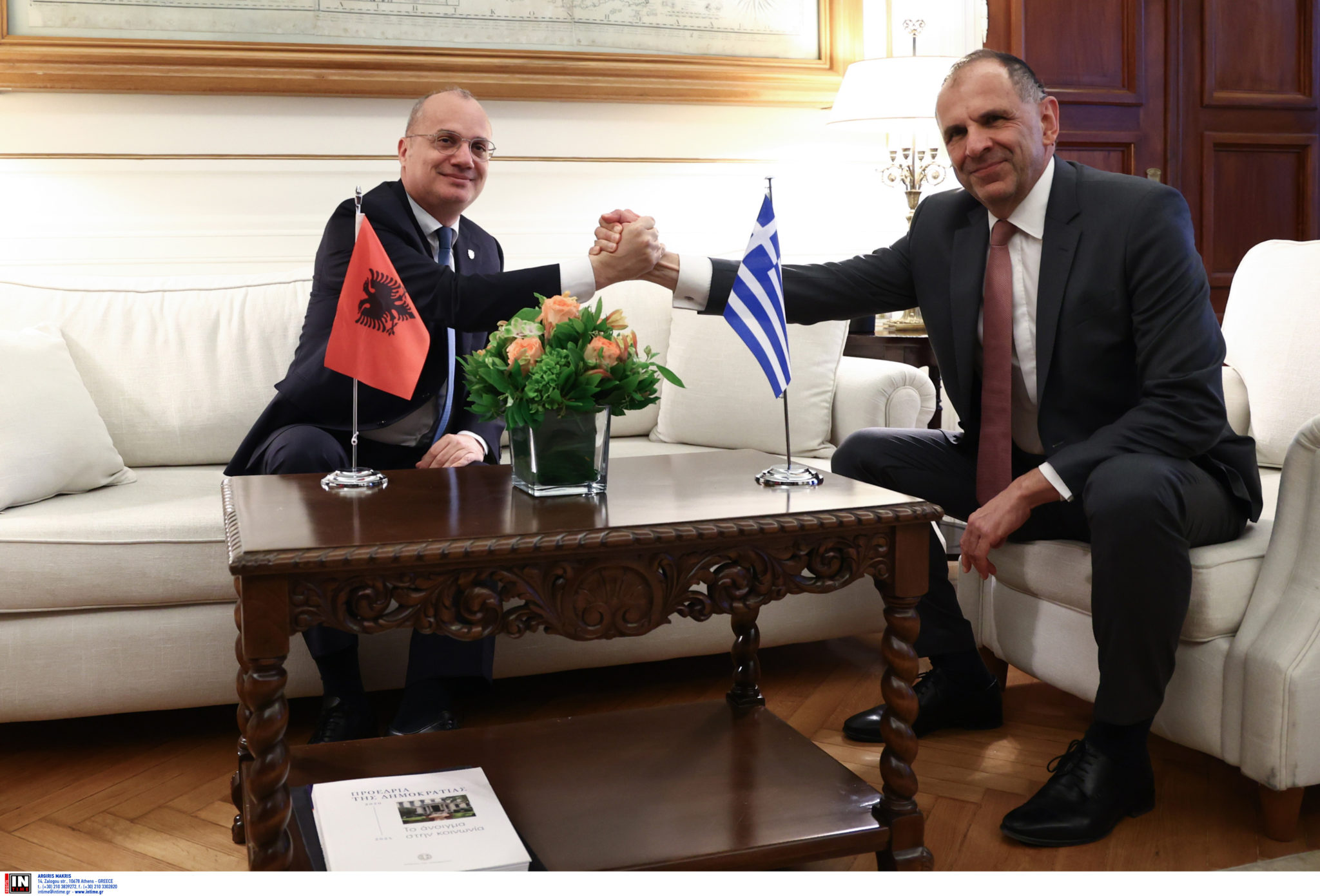 ΣΥΝΑΝΤΗΣΗ ΤΟΥ ΥΠΕΞ ΓΙΩΡΓΟΥ ΓΕΡΑΠΕΤΡΙΤΗ ΜΕ ΤΟΝ ΥΠΟΥΡΓΟ ΕΞΩΤΕΡΙΚΩΝ ΤΗΣ ΑΛΒΑΝΙΑΣ IGLI HASANI