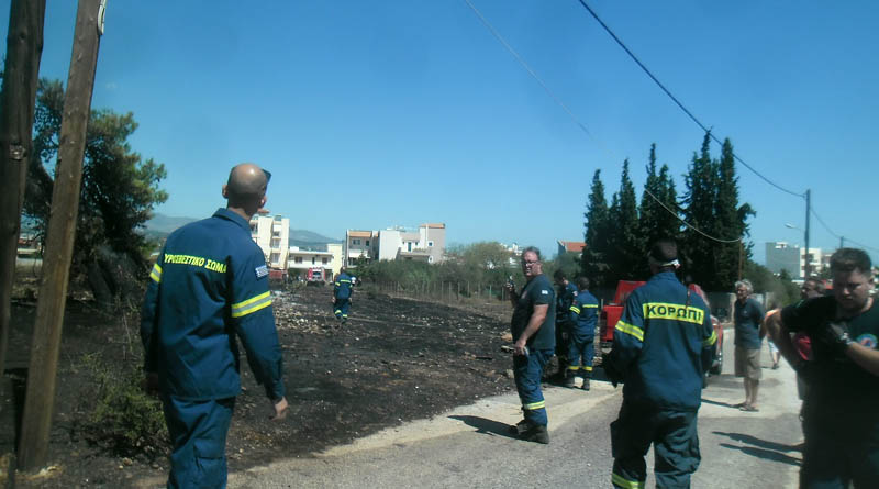 Κορωπί: Φωτιά σε οικοπεδικούς χώρους, κοντά σε διάσπαρτες κατοικίες