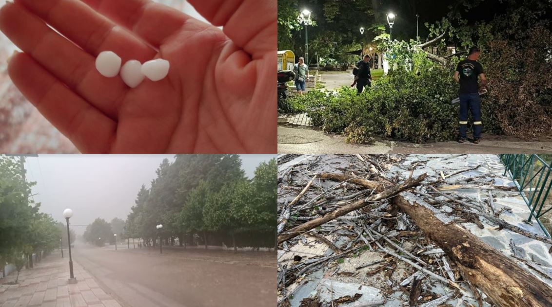 Καιρός: Άλλαξε απότομα το σκηνικό μετά τις υψηλές θερμοκρασίες – Ισχυροί άνεμοι, καταιγίδες και χαλαζοπτώσεις προκάλεσαν προβλήματα 