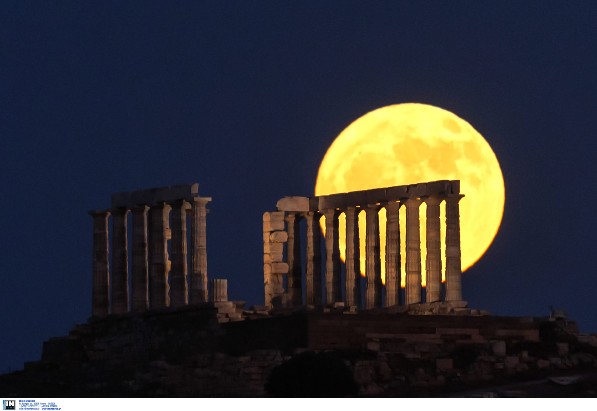 Πανσέληνος της Φράουλας, Σούνιο, Φεγγάρι