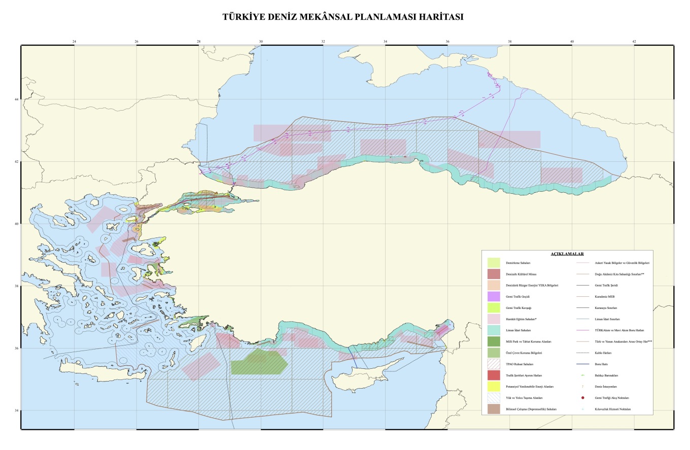 Χάρτης Τουρκία Θαλάσσιος Χωροταξικός Σχεδιασμός