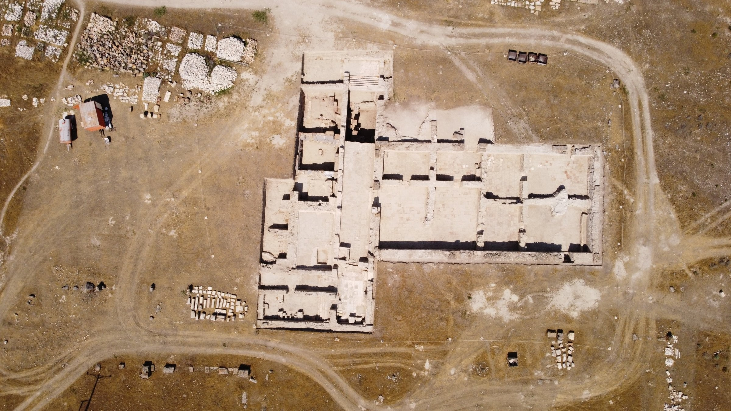 Λήψη από drone του χώρου ανασκαφών στην πόλη Ντενίζλι της δυτικής Τουρκίας. 18 Ιουλίου. Φωτογραφία: ΑΑ