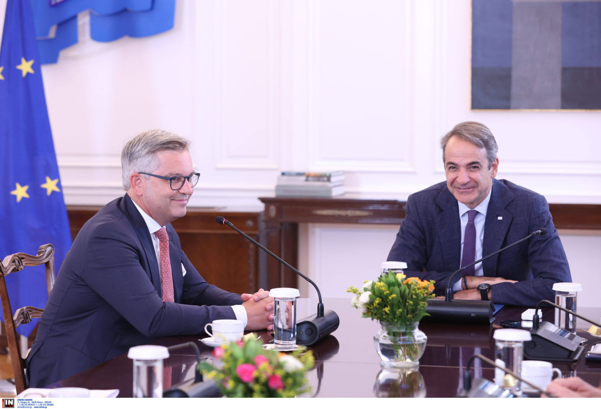 Μητσοτάκης: Συνάντηση με τον Ευρωπαίο Επίτροπο Εσωτερικών Υποθέσεων και Μετανάστευσης Magnus Brunner