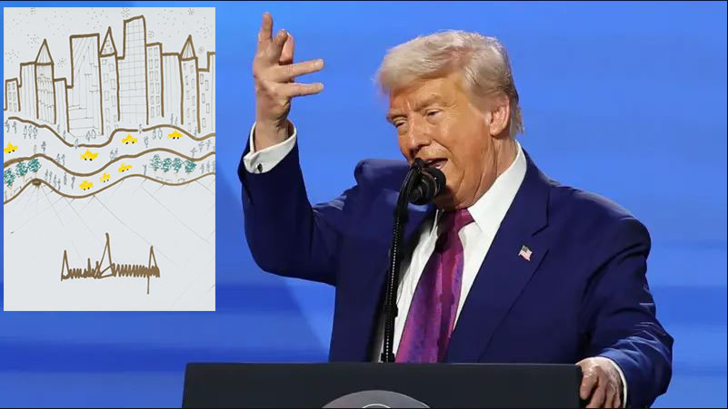 New York Times: Ο Τραμπ λέει ότι δεν ζωγραφίζει εικόνες, αλλά σκίτσα του έχουν πουληθεί σε δημοπρασίες – ΦΩΤΟ