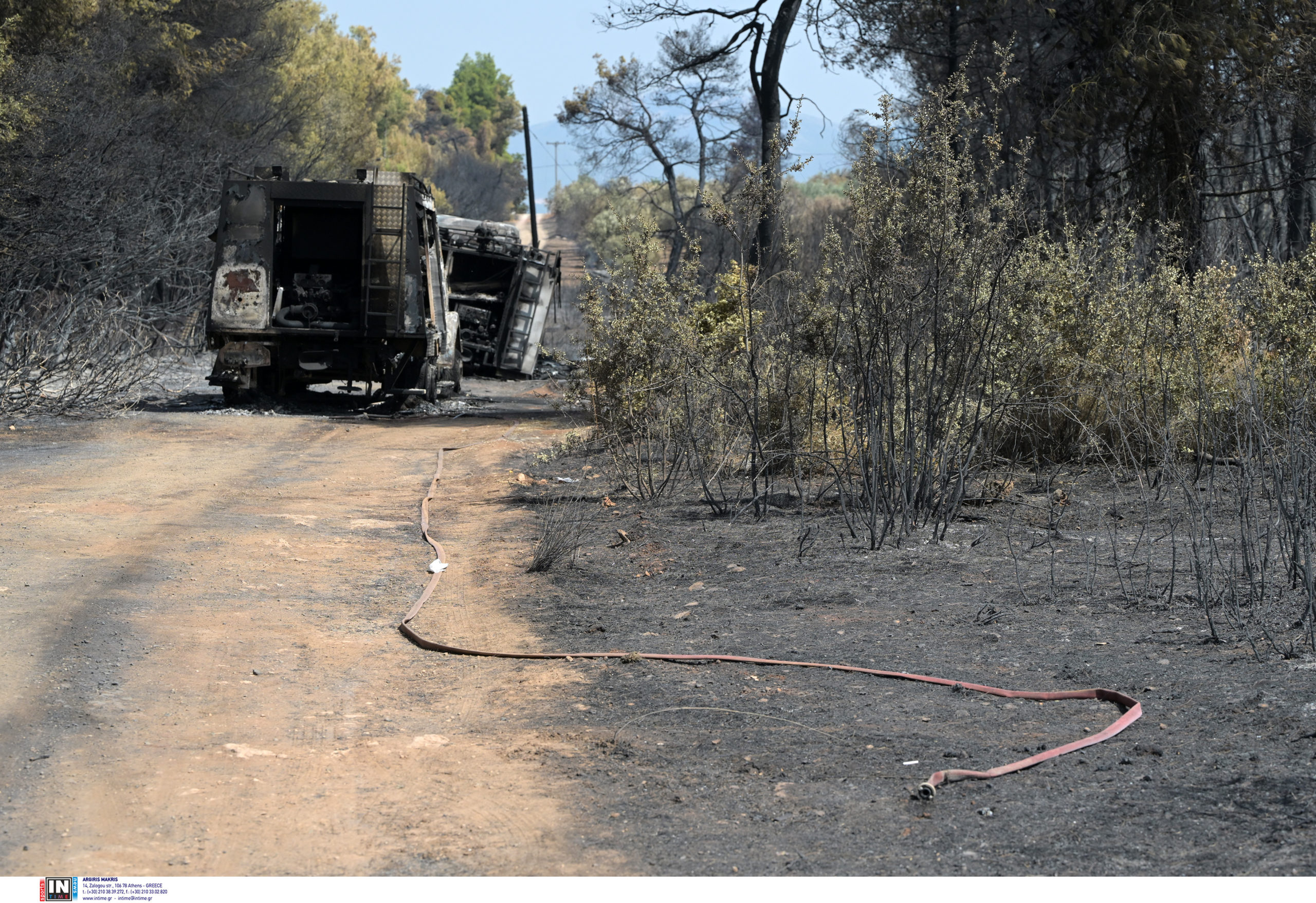 φωτιά, Εύβοια, καμένα πυροσβεστικά οχήματα