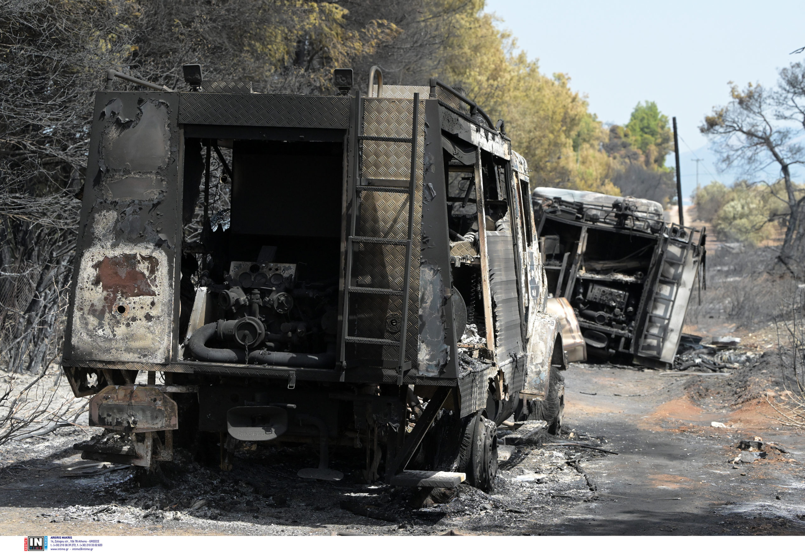 φωτιά, Εύβοια, καμένα πυροσβεστικά οχήματα