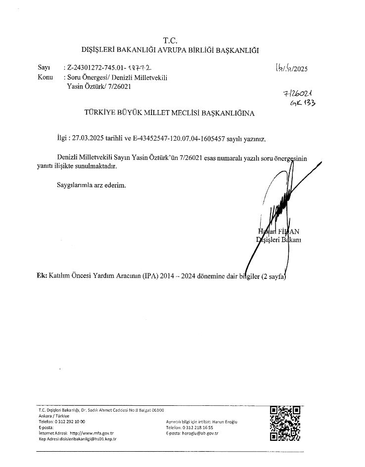 Η επιστολή του Φιντάν.