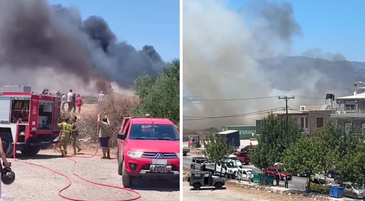 Κρήτη: Φωτιά κοντά σε σπίτια στην Βιγλιά Ιεράπετρας – Δείτε φωτογραφίες