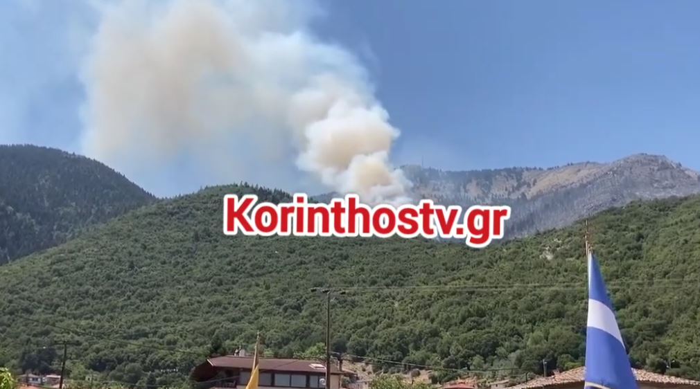 Κορινθία: Νέα αναζωπύρωση της φωτιάς στον Φενεό – ΒΙΝΤΕΟ