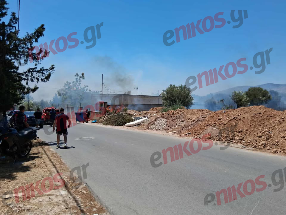 Οι πρώτες εικόνες από τη φωτιά στο Μενίδι –  Μήνυμα του 112 προς τους κατοίκους για ετοιμότητα