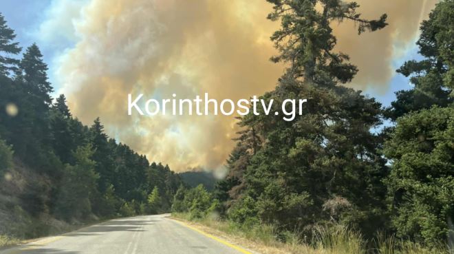 Φωτιά στην Κορινθία: Εκκενώνεται και η περιοχή Λαύκα – «Απομακρυνθείτε προς Στυμφαλία»