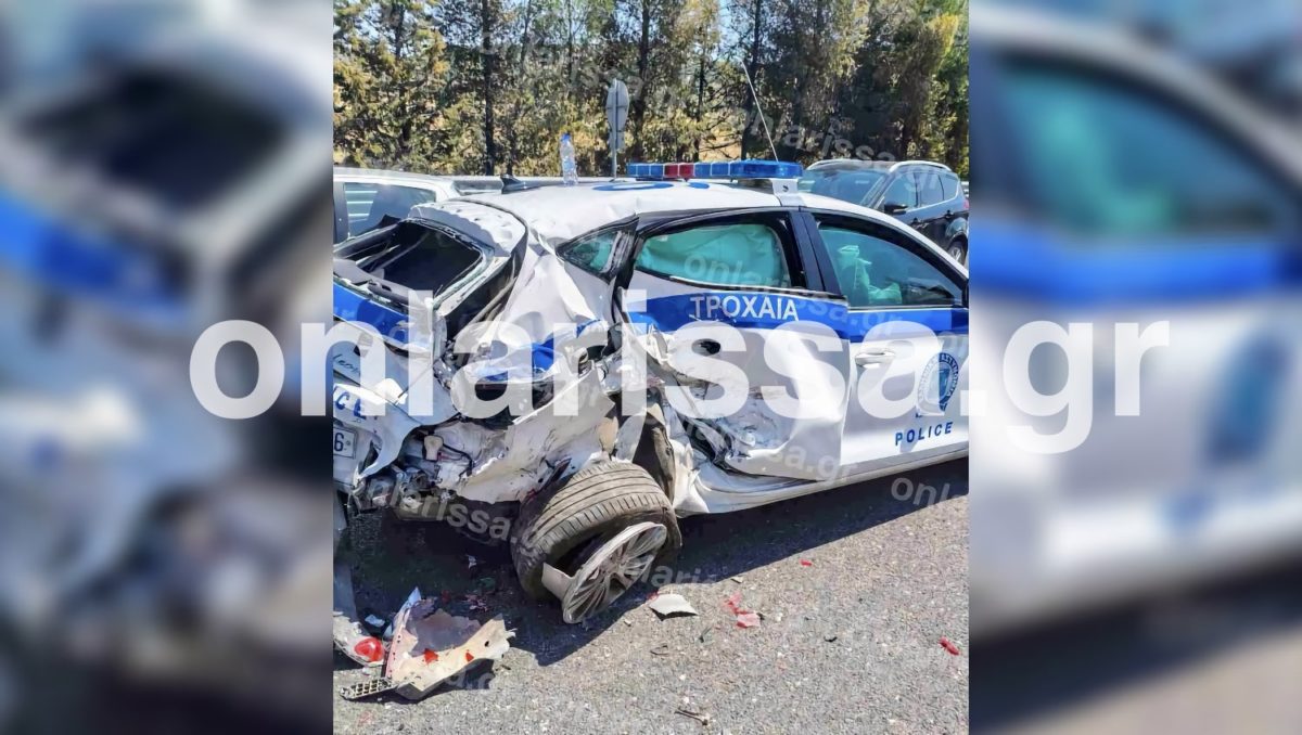 Λάρισα: Αγροτικό έπεσε πάνω σε περιπολικό – Στο νοσοκομείο δύο αστυνομικοί