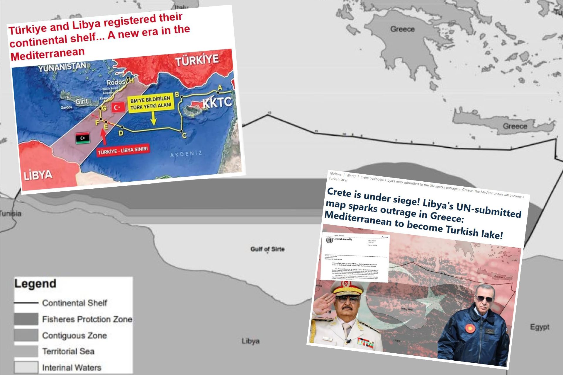 Τουρκικά ΜΜΕ: «Η ημισέληνος σφραγίστηκε στη Μεσόγειο», «Η Κρήτη είναι υπό πολιορκία» – Πανηγυρικό κλίμα και προκλητικοί τίτλοι για τον χάρτη της Λιβύης