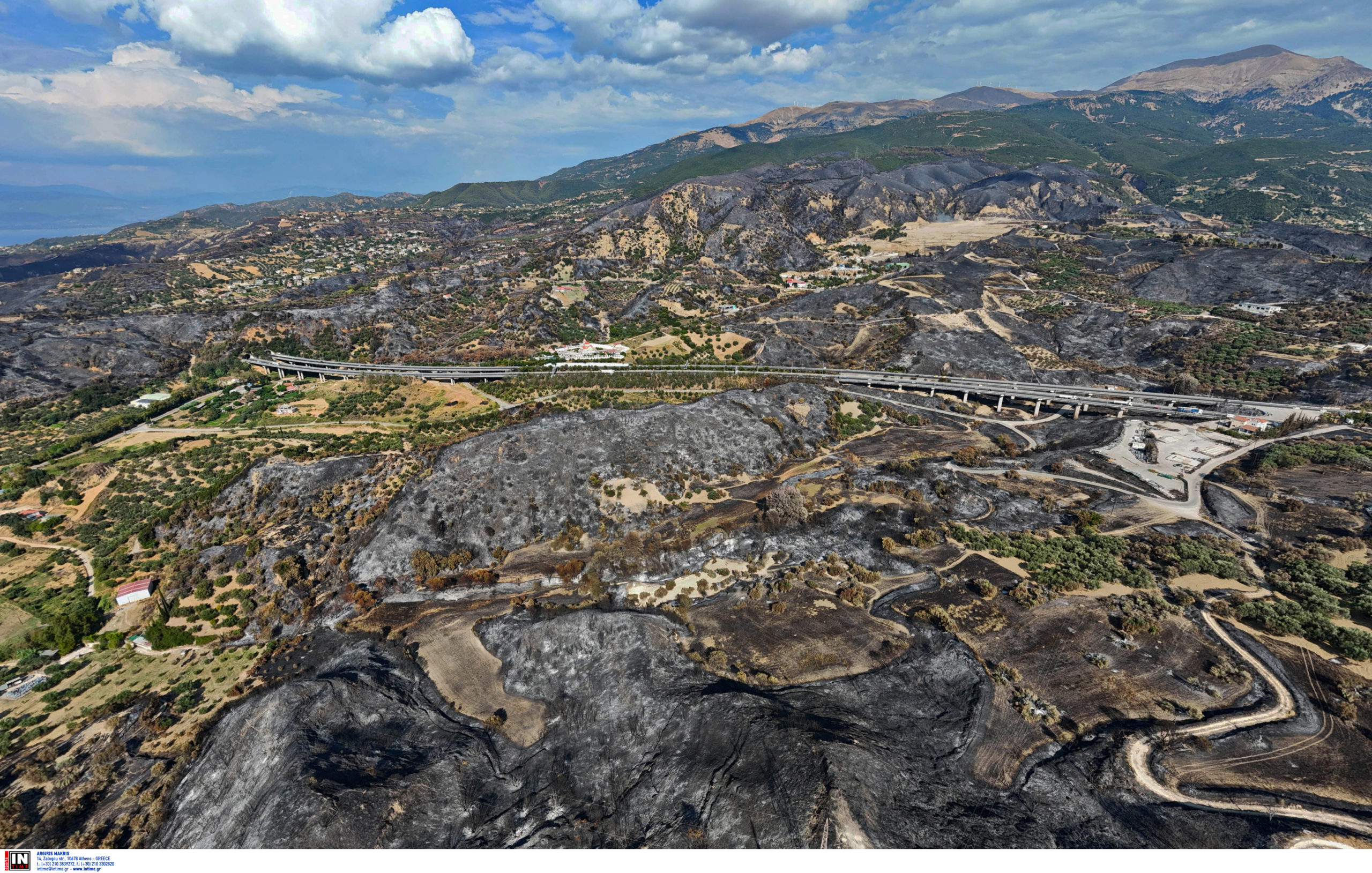 ΠΑΝΟΡΑΜΙΚΕΣ ΕΙΚΟΝΕΣ ΑΠΟ ΤΙΣ ΠΥΡΟΠΛΗΚΤΕΣ ΠΕΡΙΟΧΕΣ ΤΗΣ ΑΧΑΪΑΣ