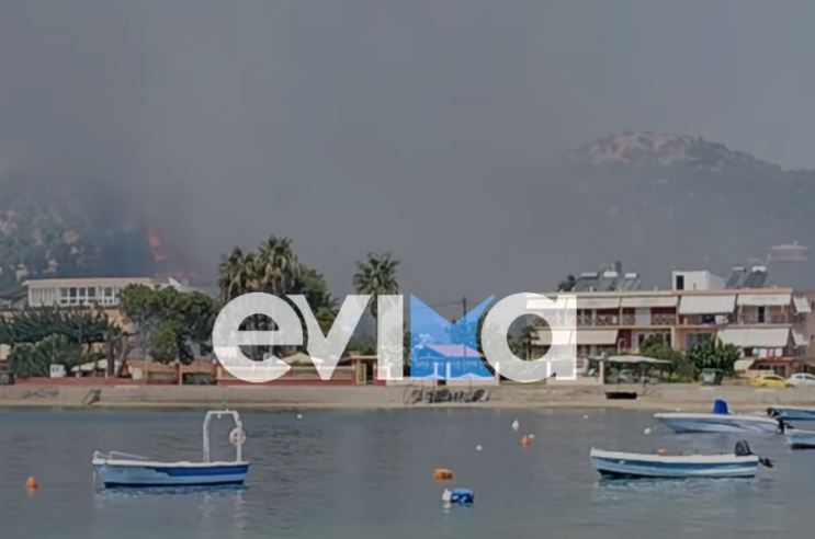 Φωτιά στην Εύβοια – Επιχειρούν και 6 εναέρια μέσα
