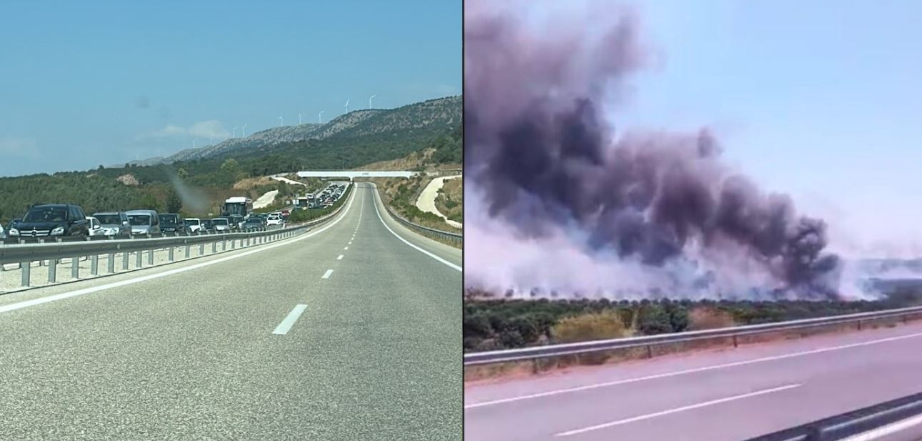 Ιόνια Οδός: Φωτιά στον κάμπο Γουριώτισσας – Διακόπηκε η κυκλοφορία – Δείτε βίντεο 
