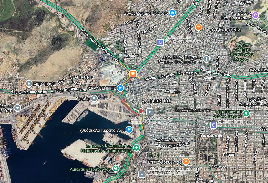 Πέραμα: Κυκλοφοριακές ρυθμίσεις έπειτα από εκτροπή νταλίκας – Δείτε live την κίνηση 