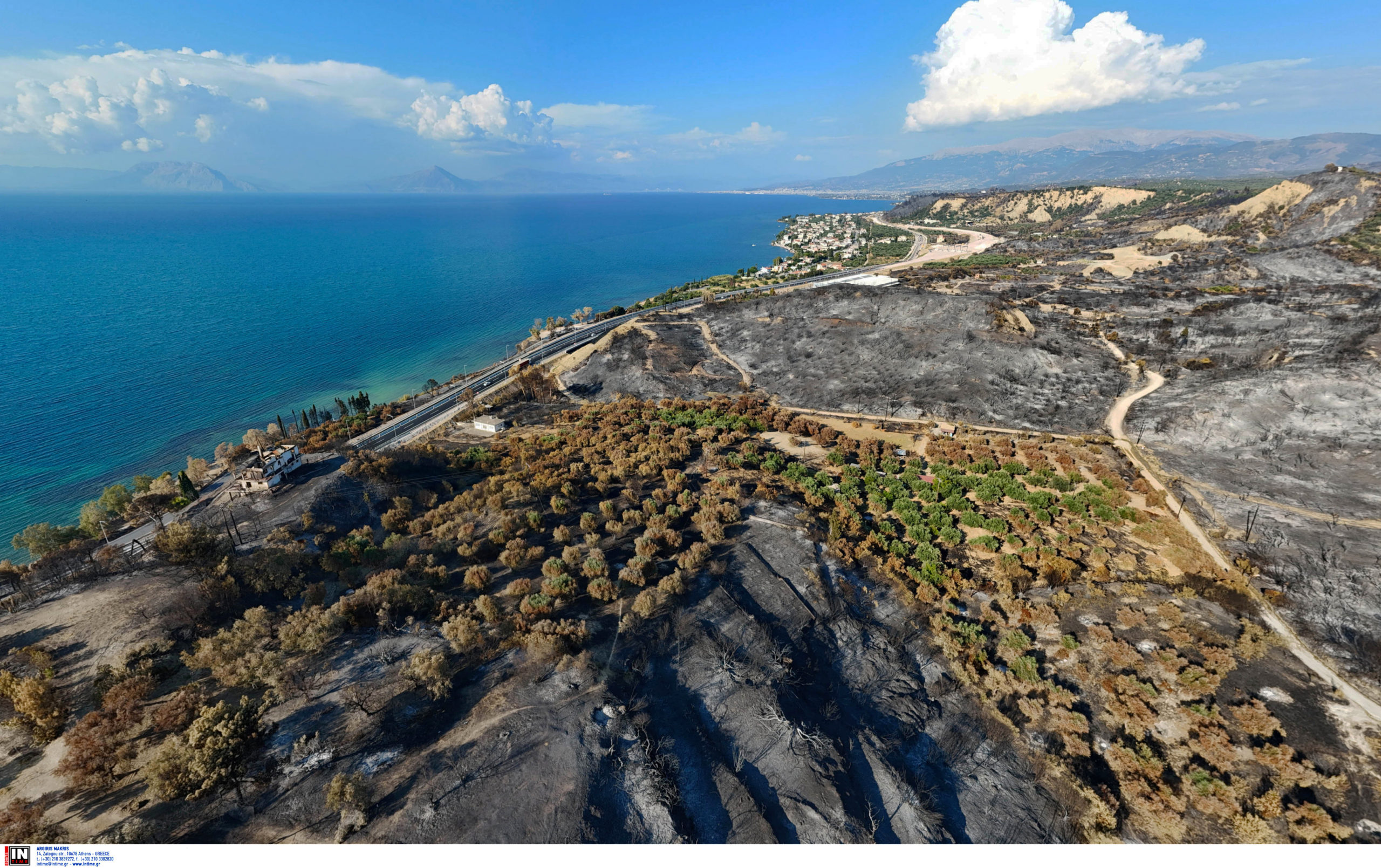 ΠΑΝΟΡΑΜΙΚΕΣ ΕΙΚΟΝΕΣ ΑΠΟ ΤΙΣ ΠΥΡΟΠΛΗΚΤΕΣ ΠΕΡΙΟΧΕΣ ΤΗΣ ΑΧΑΪΑΣ