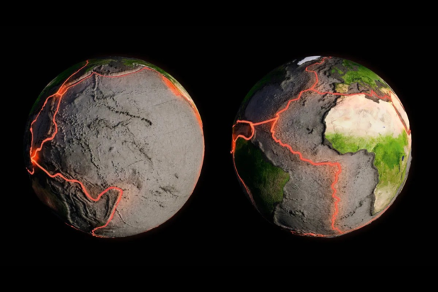 Οι ζώνες της υποχώρησης, τα σημεία δηλαδή όπου η μία πλάκα υποχωρεί και βυθίζεται κάτω από την άλλη και μετά προχωρά προς τον μανδύα της Γης, δημιουργούνται στα όρια ανάμεσα στις τεκτονικές πλάκες της Γης. Φωτογραφία: Science Photo Library