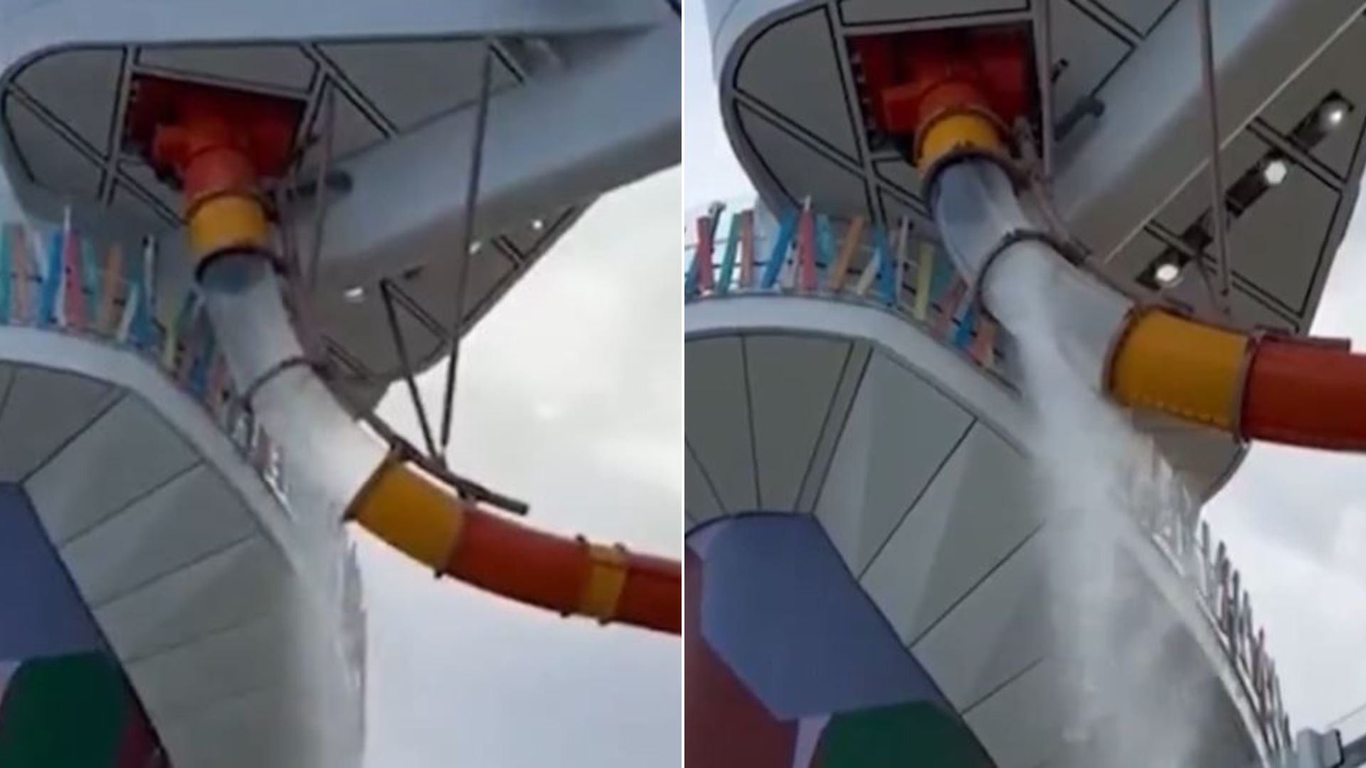 Βίντεο: Πανικός και σκηνές χάους σε κρουαζιερόπλοιο – Έσπασε γυάλινο σημείο νεροτσουλήθρας και τραυματίστηκε ένας επιβάτης