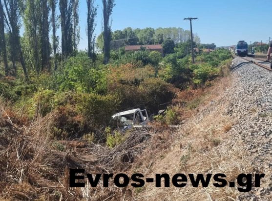 Σουφλί, τρένο, φορτηγό, τροχαίο