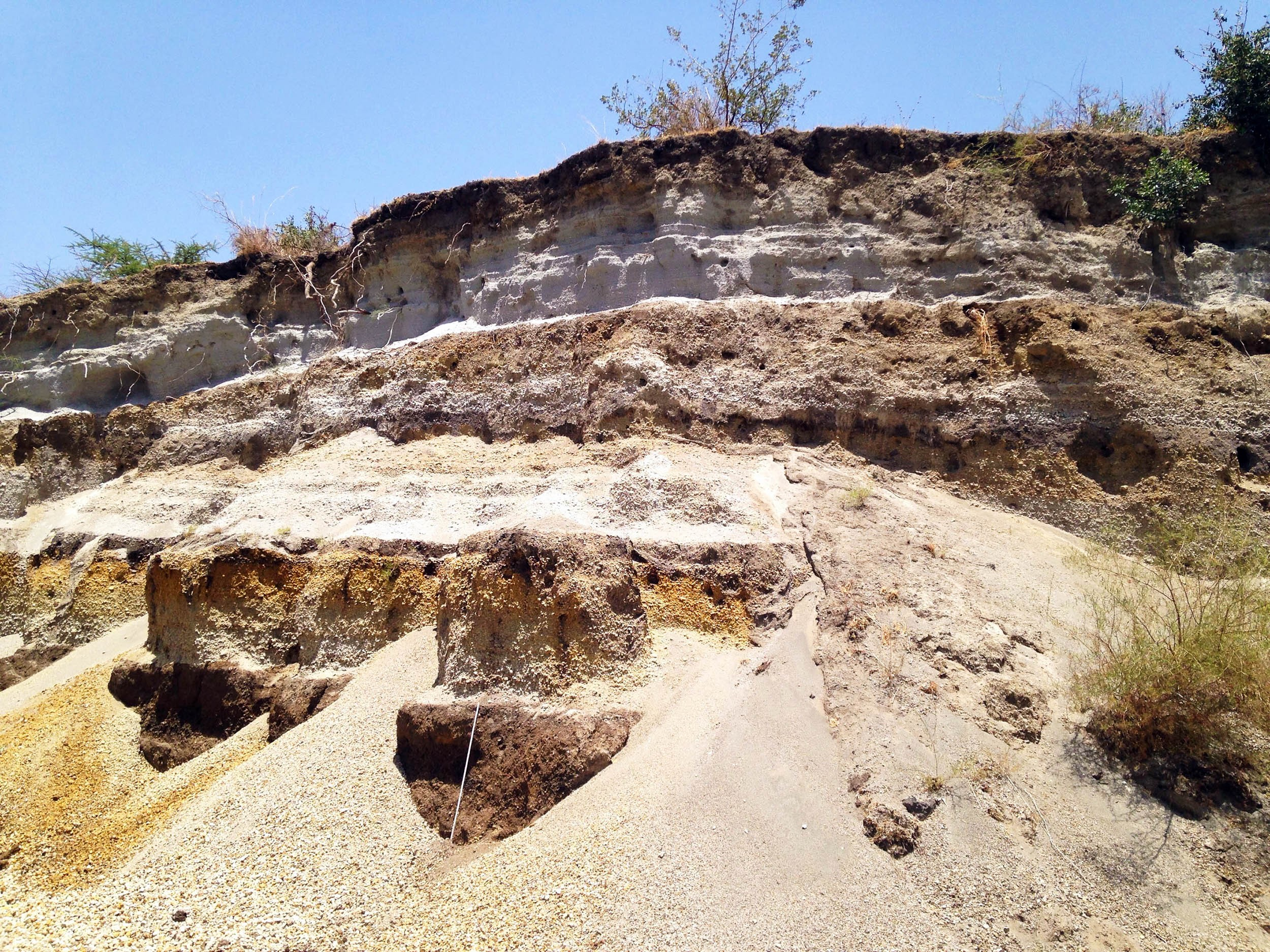 Μια διαδοχή ηφαιστειακών αποθέσεων στο ηφαίστειο Boset, στο Κύριο Ρήγμα της Αιθιοπίας. Φωτογραφία: Prof Thomas Gernon, University of Southampton 