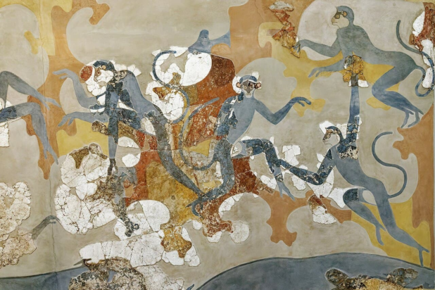 Τοιχογραφίες από το Ακρωτήρι, οι οποίες ήταν θαμμένες από την έκρηξη στη Θήρα. Φωτογραφία: Holger Uwe Schmitt / Wikimedia Commons