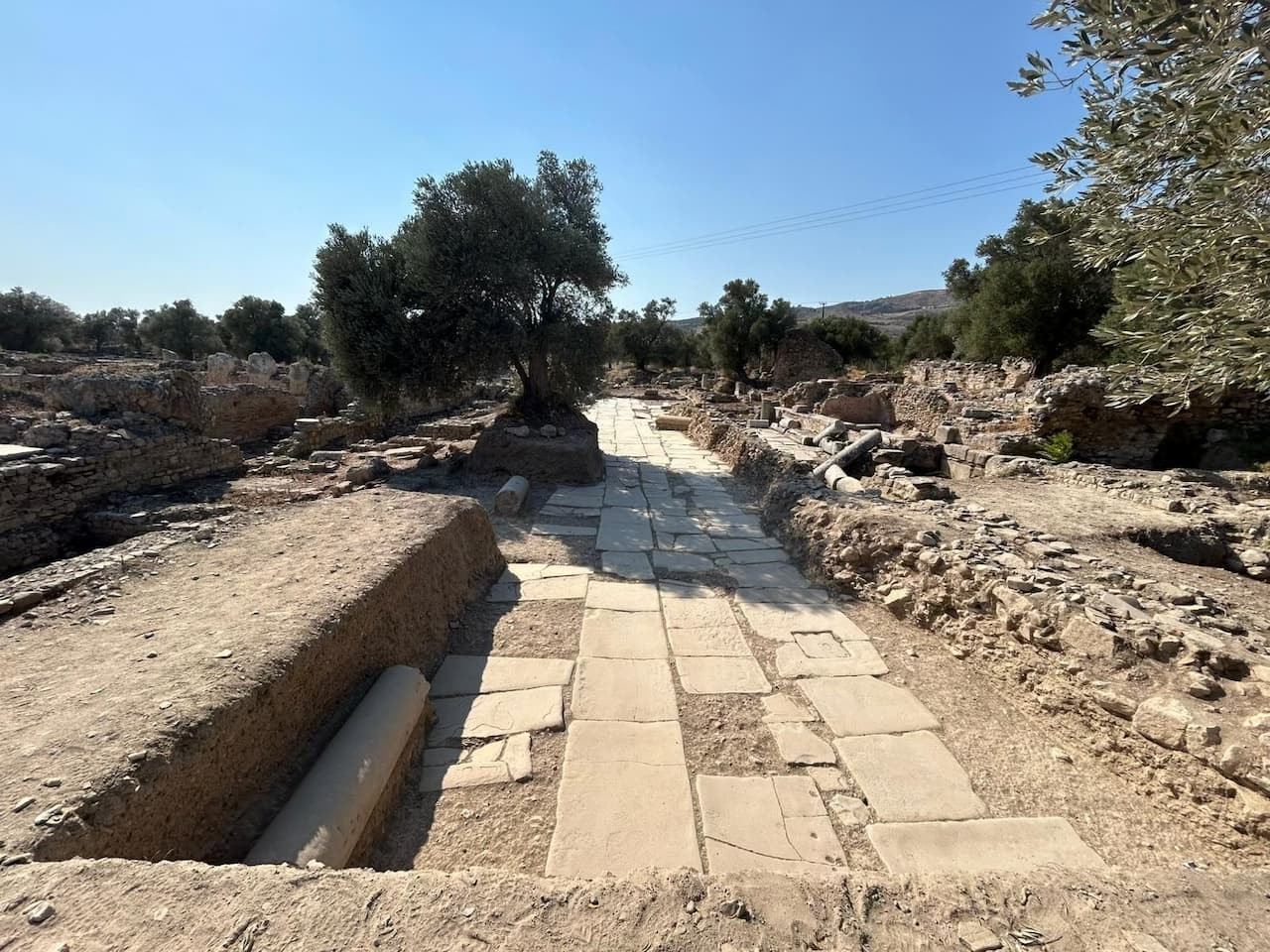 Αρχαίο λιθόστρωτο στη Γόρτυνα. Φωτογραφία: Ιταλική αρχαιολογική σχολή Αθηνών