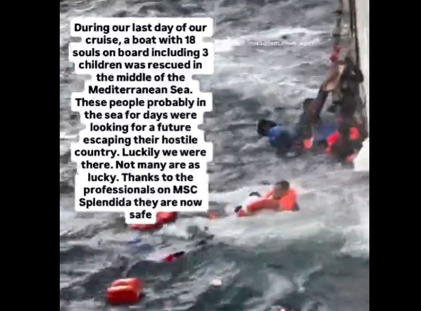 Μεσόγειος: Καρέ καρέ η δραματική διάσωση 19 μεταναστών που πάλευαν με τα κύματα