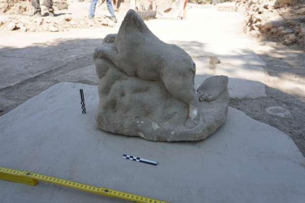 To άγαλμα που ανακαλύφθηκε στη Γόρτυνα. Φωτογραφία: Ιταλική Αρχαιολογική σχολή Αθηνών