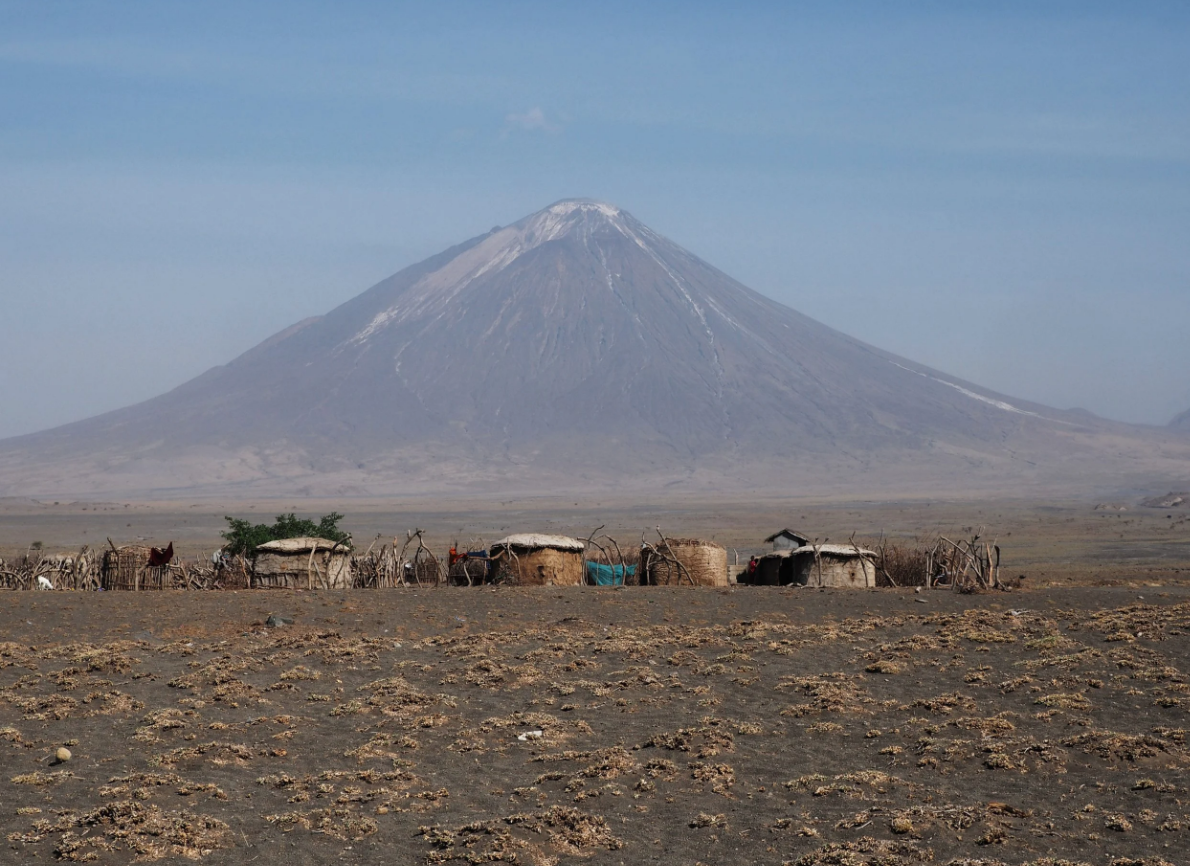 Oldoinyo Lengai in Tanzania is the only active carbonatite volcano on Earth. Credit: Miriam Reiss