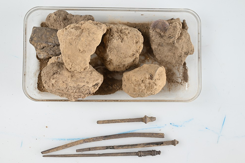 Τμήμα της συλλογής των ευρημάτων στο Μπορσούμ.