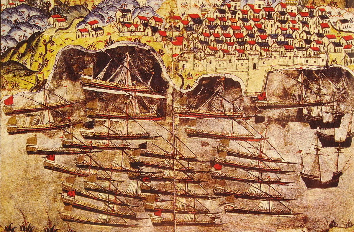 Ο οθωμανικός στόλος ξεχειμωνιάζει στην Τουλόν. Φωτογραφία: Public domain / Wikimedia Commons