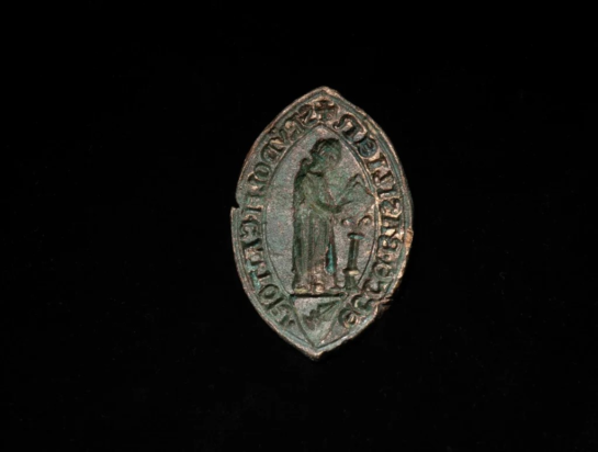 Σπάνια, καλά διατηρημένη μεσαιωνική σφραγίδα του ψάλτη του καθεδρικού ναού της Βασιλείας, Rudolf Kraft, ανακαλύφθηκε στον Ρήνο. Φωτογραφία: Philippe Saurbeck, Archäologische Bodenforschung Basel