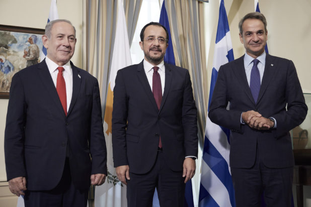 Κυριάκος Μητσοτάκης, Νίκος Χριστοδουλίδης, Μπενιαμίν Νετανιάχου