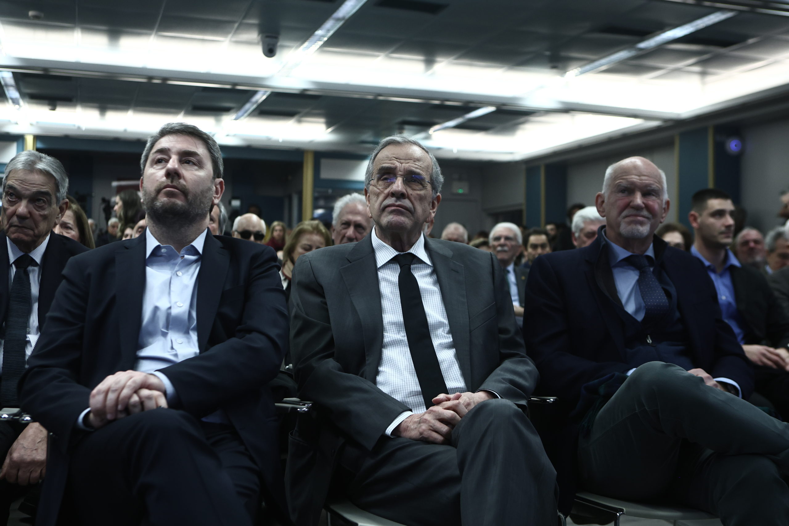 Σήφης Βαλυράκης, Αντώνης Σαμαράς, Γιώργος Παπανδρέου, Νίκος Ανδρουλάκης