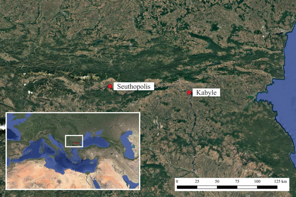 Τοποθεσίες της Σευθόπολης και της Καβύλης. Πηγή: Jordan Iliev, Andrii Zelinskyi 2025 