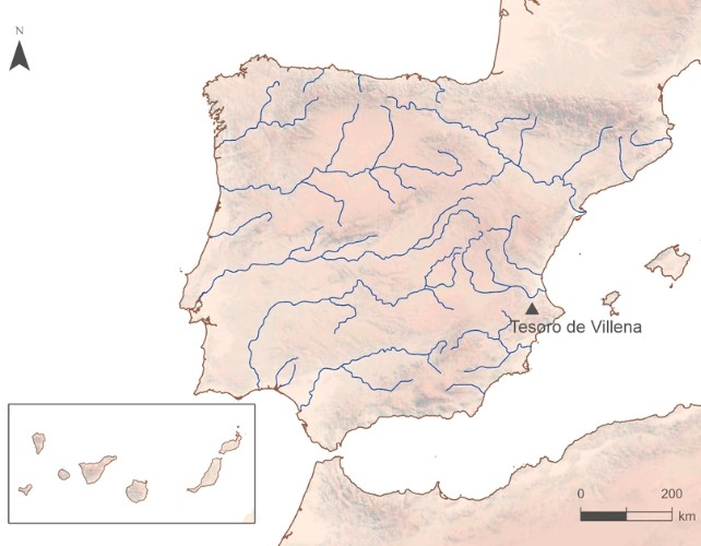 Τοποθεσία του Θησαυρού της Βιγιένα (Αλικάντε) στην Ιβηρική Χερσόνησο. Φωτογραφία: Rovira-Llorens et al., Trabajos de Prehistoria, 2024