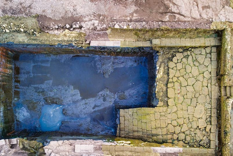 Μία από τις μεγάλες δεξαμενές που ανακαλύφθηκαν. Φωτογραφία: Υπουργείο Πολιτισμού (Ministero della Cultura)