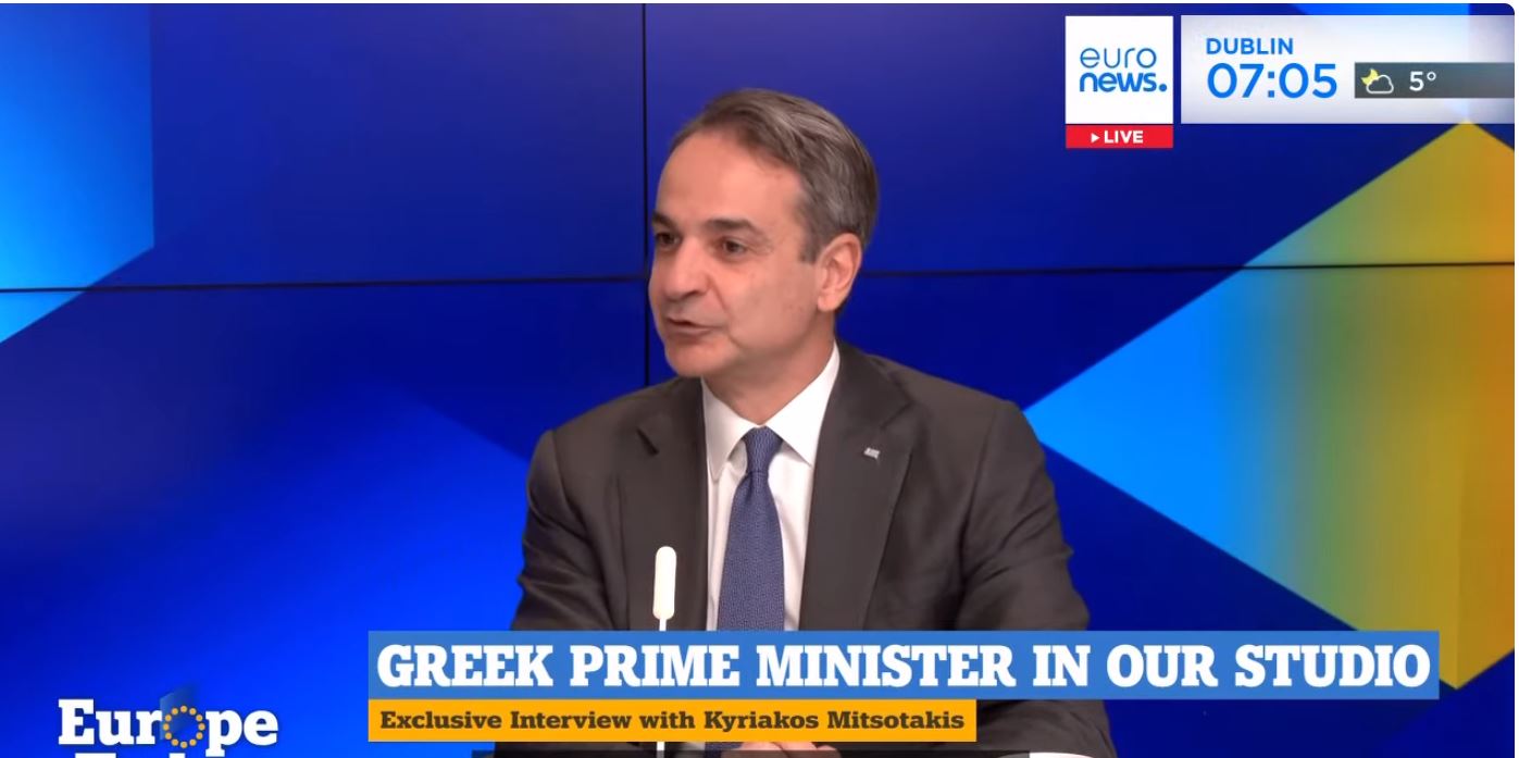 LIVE – Η συνέντευξη του Κυριάκου Μητσοτάκη στο Euronews