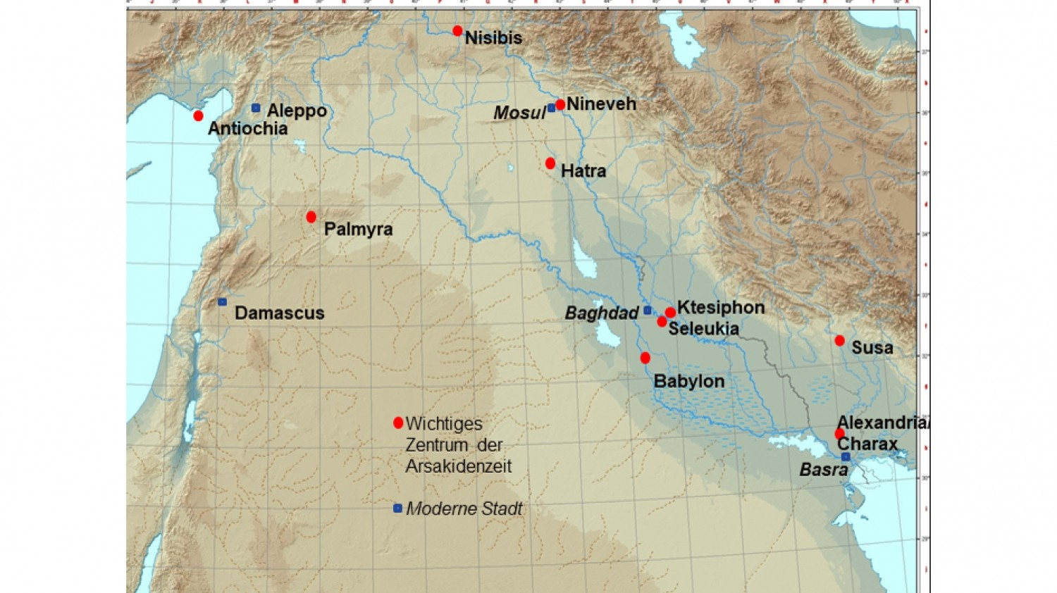 Τοποθεσία της Αλεξάνδρειας/Χάρακα. Πηγή: Stefan R. Hauser