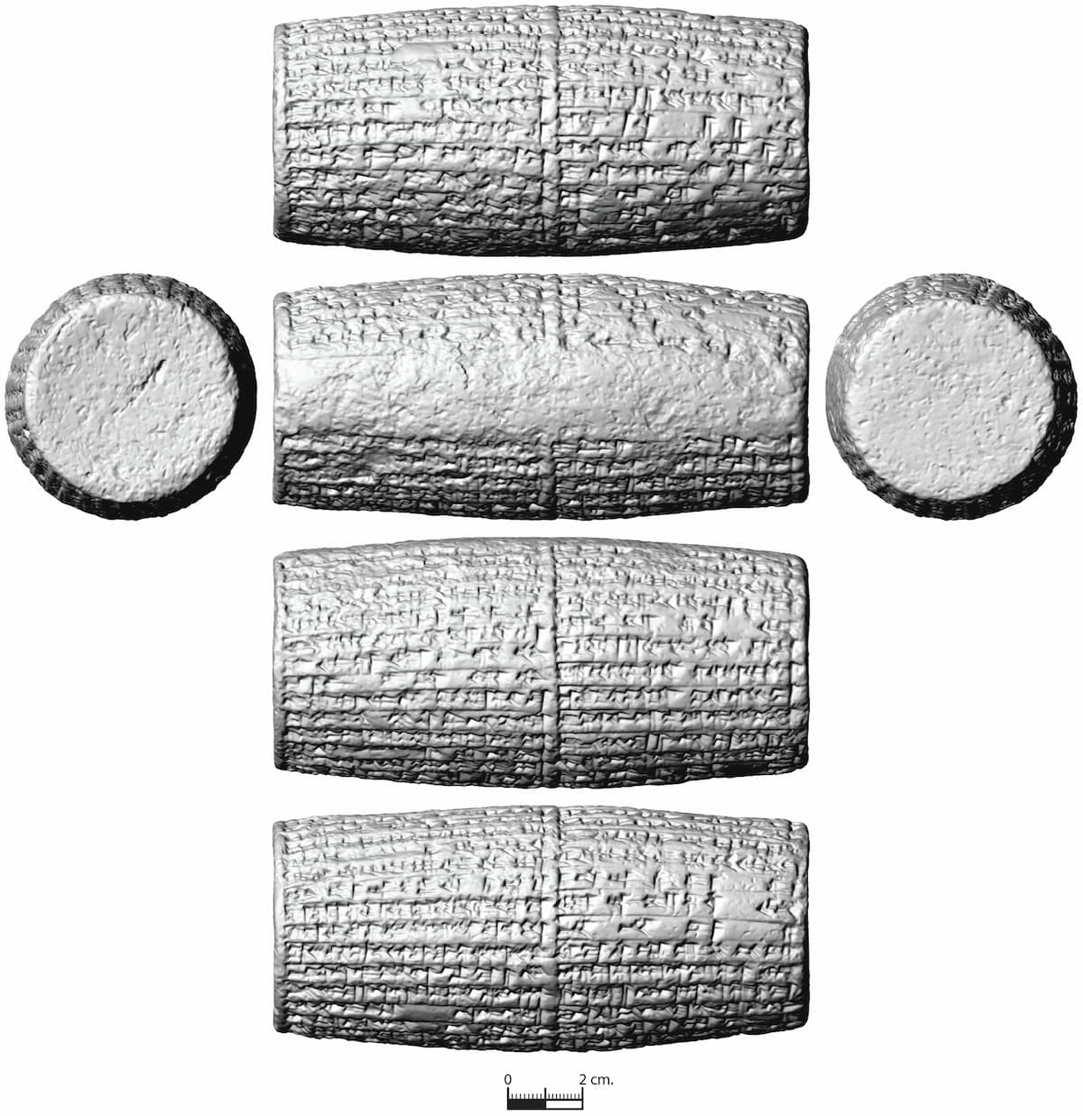 Τρισδιάστατη σάρωση (3D-Scan) του κυλίνδρου Kz-2. Πηγή: A. Ali Jawad, H. Fleih al-Ammari 2025 