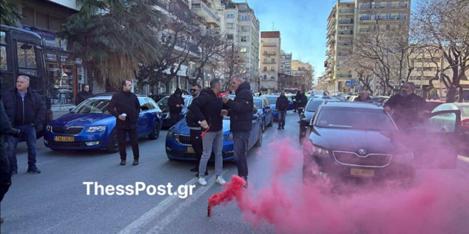 Θεσσαλονίκη: Πορεία των ταξί