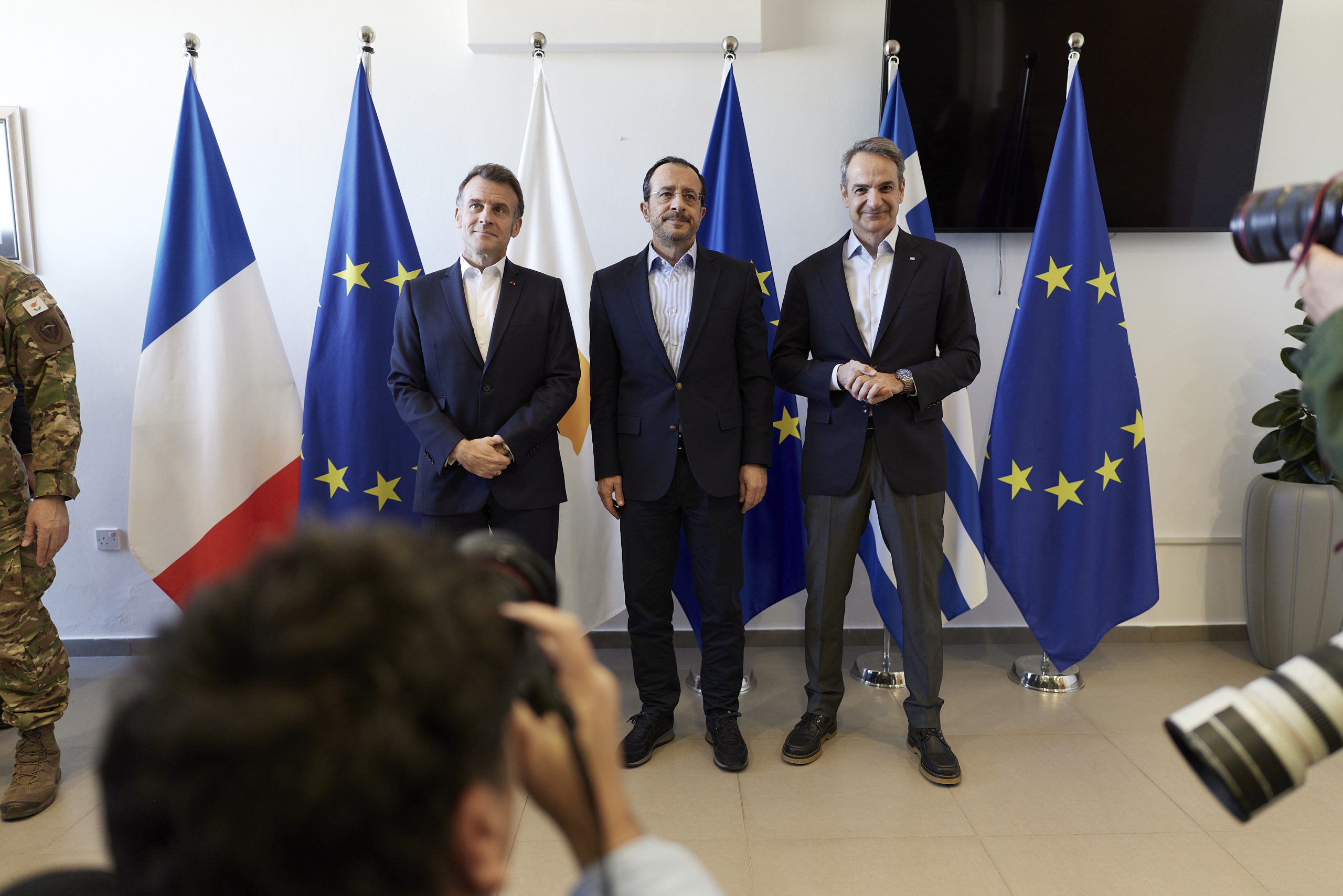 Μητσοτάκης Χριστοδουλίδης Μακρόν