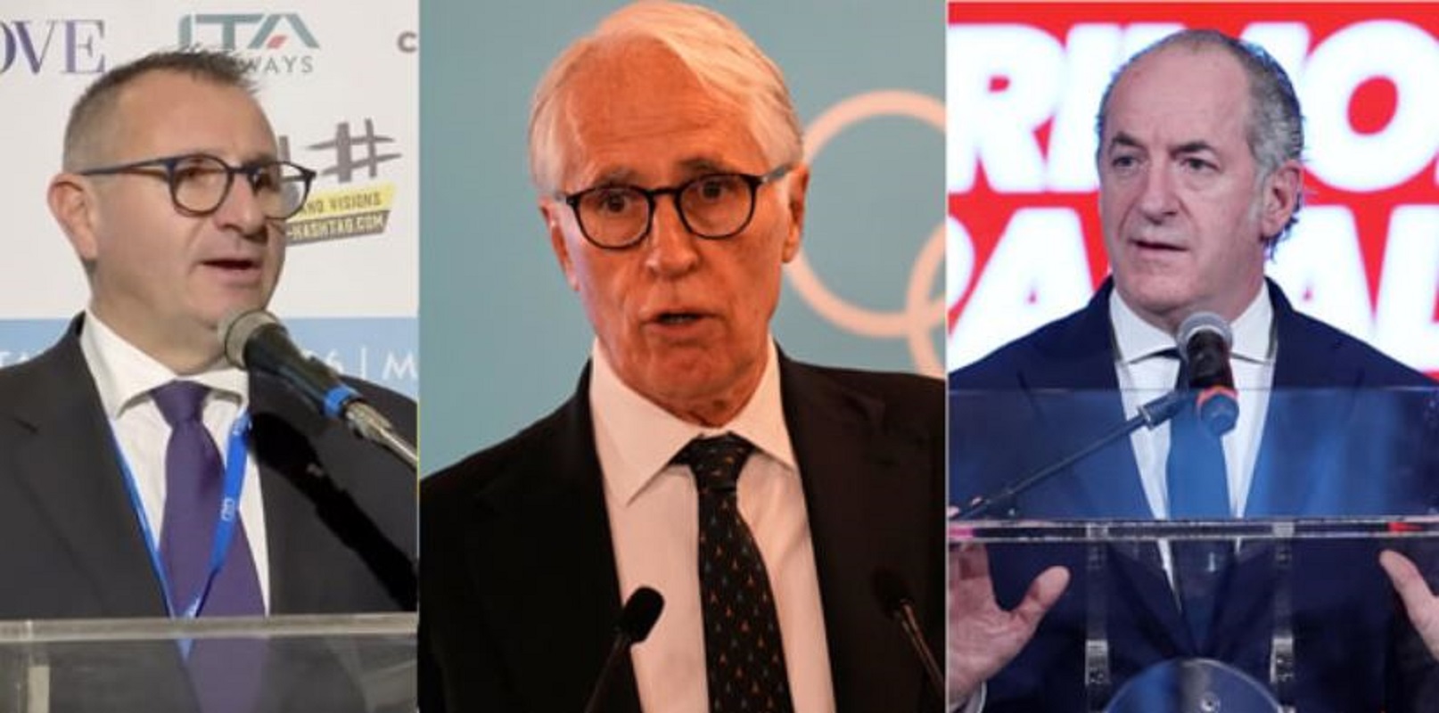 Από αριστερά: Τζανλούκα Καραμάννα (φωτογραφία Facebook), Τζοβάνι Μαλαγκό και Λούκα Τζάια (φωτογραφίες LaPresse)