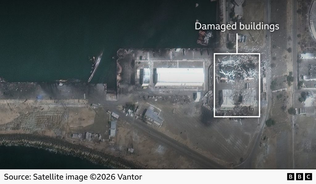 Βάση Κονάρακ, κατεστραμμένα κτίρια, Ιράν, ΗΠΑ