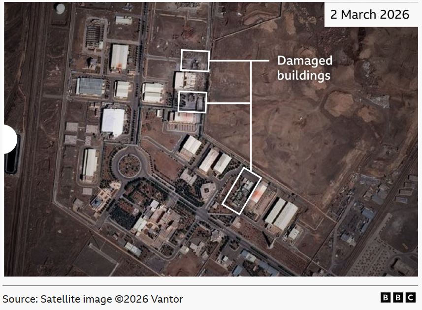 εγκαταστάσεις εμπλουτισμού ουρανίου στο Νατάνζ, καταστροφές, Ιράν, ΗΠΑ