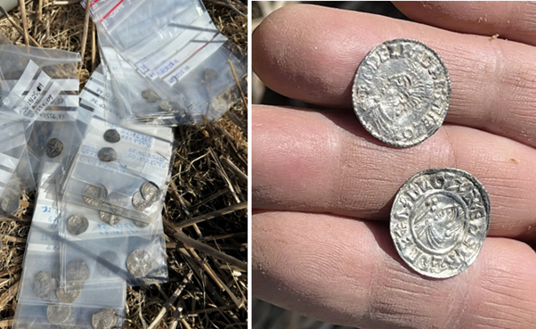 Τα νομίσματα τεκμηριώνονται λεπτομερώς και συσκευάζονται πριν σταλούν για περαιτέρω ανάλυση. (Αρχή της Κομητείας Innlandet) 