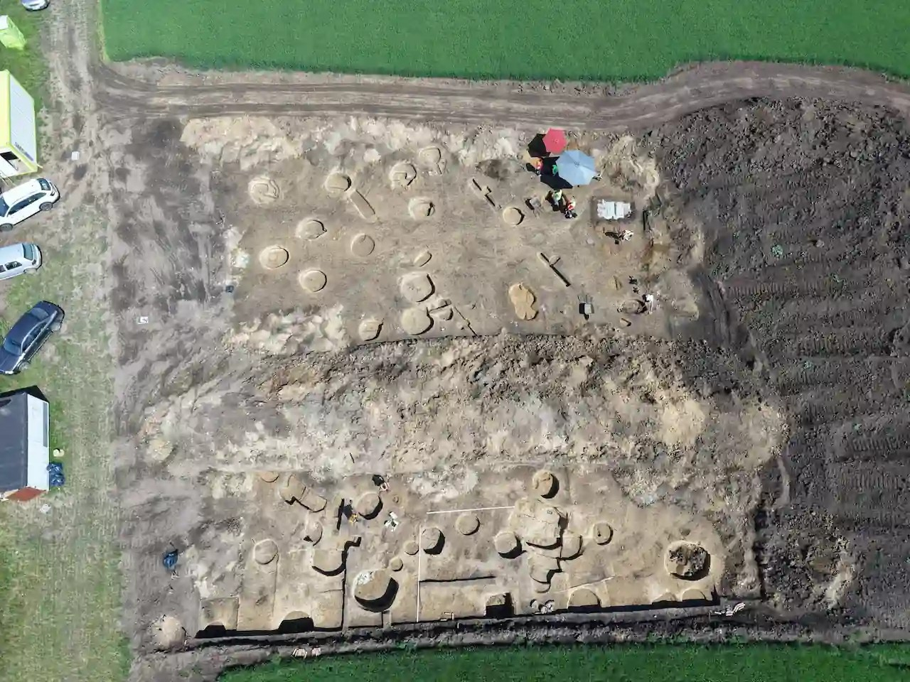 Αεροφωτογραφία της ανασκαφής. Πηγή: Archeologické Centrum Olomouc